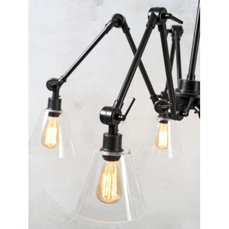 Amsterdam Clear Glass Pendant Light with 5 Shades
