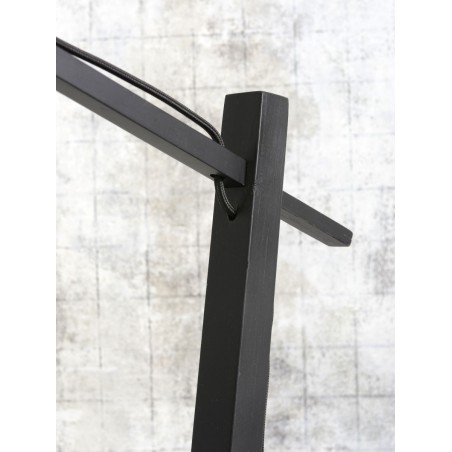 Andes floor lamp in black bamboo and linen