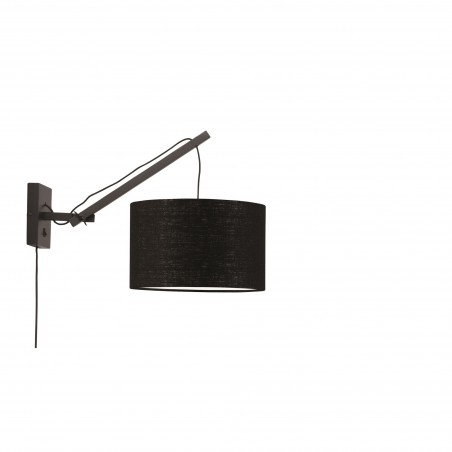 Andes wall light in black bamboo and linen