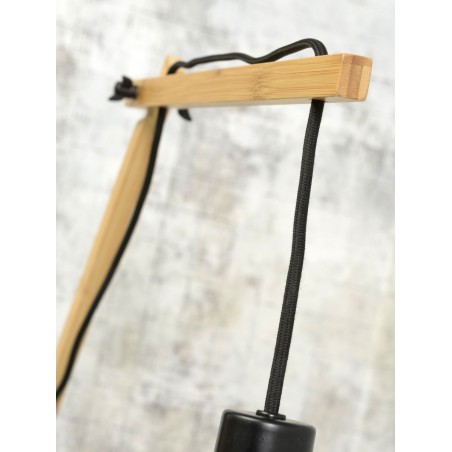 Andes wall light made of natural bamboo and linen with two joints