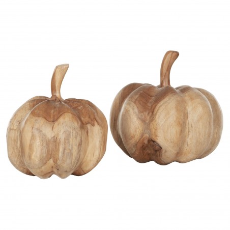 2 wooden pumpkins