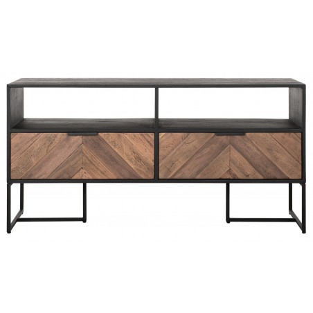 Criss Cross TV Stand with 2 Drawers