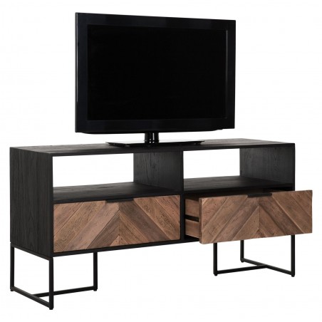 Criss Cross TV Stand with 2 Drawers