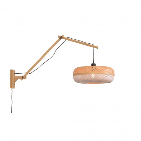 Palawan wall light with natural arm and two joints
