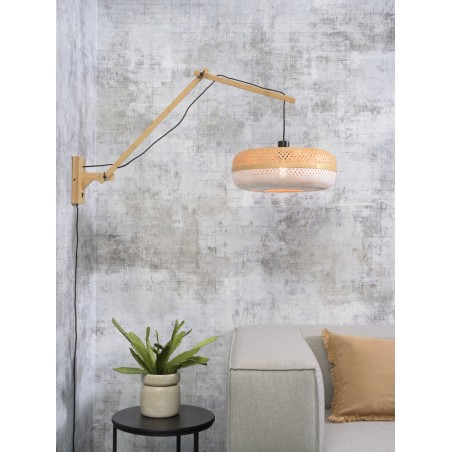 Palawan wall light with natural arm and two joints