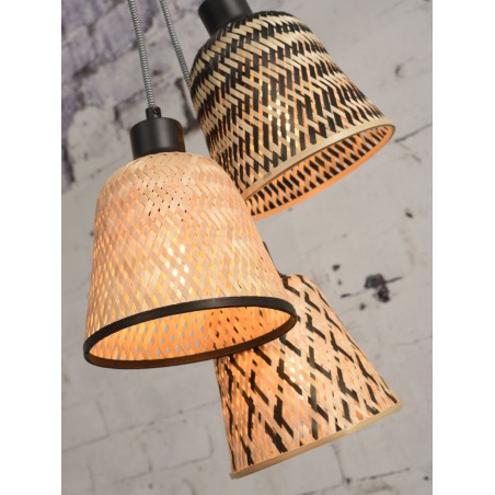 Kalimantan pendant lamp with 3 lampshades