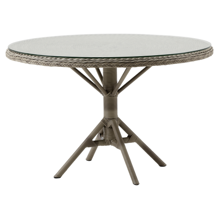 Grace outdoor dining table round and round glass top