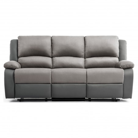 9121 Manual 3 Seater PU Microfiber Relaxation Sofa