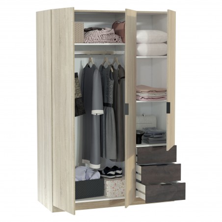 FOARM323F cabinet with 3 wooden doors+3 drawers