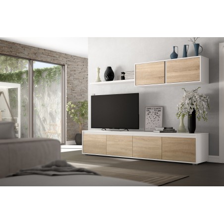 TV Stand FOTV6663 4 Doors with Wall Shelf