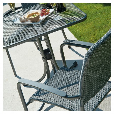 Portofino stackable chair in steel and synthetic fiber