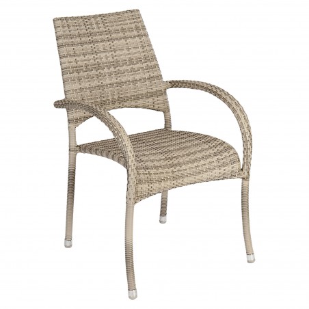 Fiji Ocean Pearl stackable chair with armrests