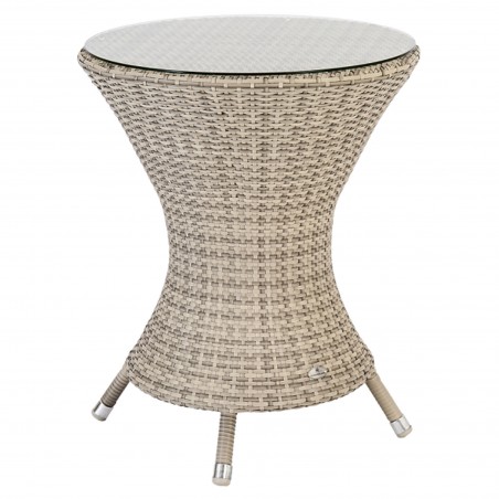 Ocean Pearl Round Bistro Table with Glass Top