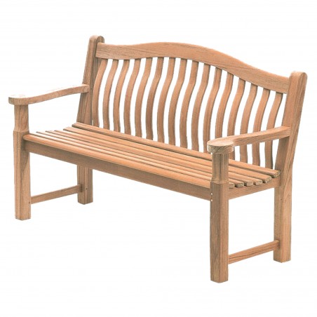Turnberry bench with ergonomic backrest in mahogany