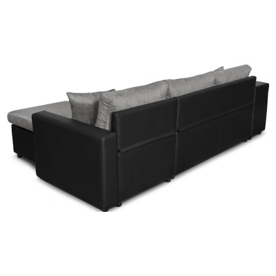 Maria Plus convertible left corner sofa with box and 2 poufs