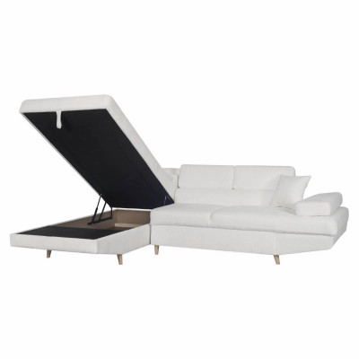 Rio Scandinave left-hand convertible corner sofa in French Terry fabric with wooden legs case