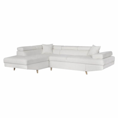 Rio Scandinave left-hand convertible corner sofa in French Terry fabric with wooden legs case