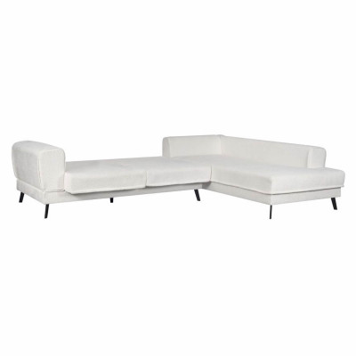 Imperial left corner sofa convertible in bouclette fabric with 2 chests
