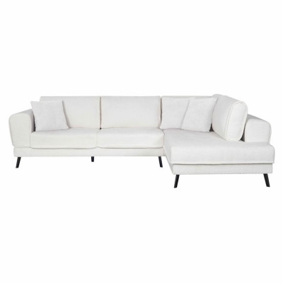 Imperial left corner sofa convertible in bouclette fabric with 2 chests
