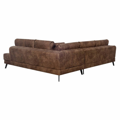 Imperial Industrial Style Fabric Convertible Right Corner Sofa With 2 Chests
