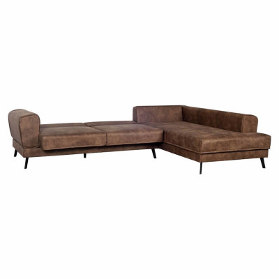 Imperial Industrial Style Fabric Convertible Right Corner Sofa With 2 Chests