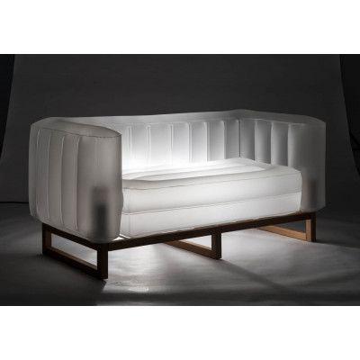 Yomi Eko light sofa with black wood frame
