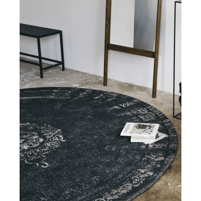 Large round woven rug