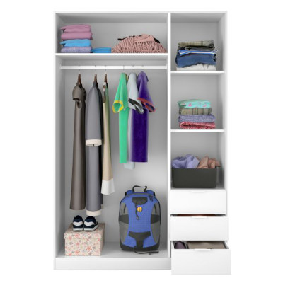 FOARM323 wardrobe with 3 doors and 3 drawers