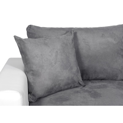 Maria U Plus panoramic convertible sofa, right niche, in faux leather and microfiber