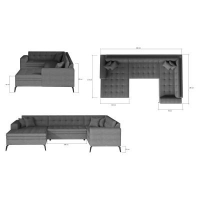 Montez panoramic convertible corner sofa