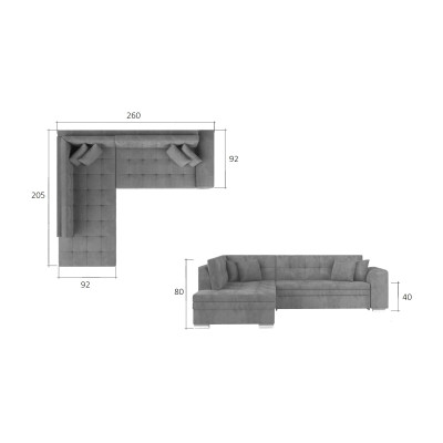 Pieretta right convertible corner sofa