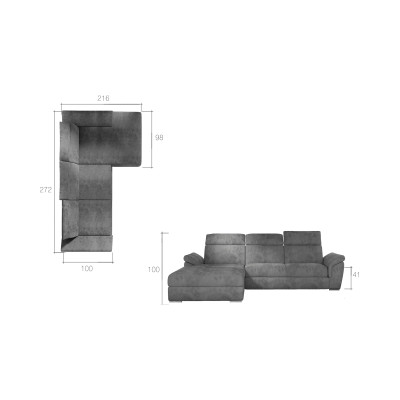 Trevisco convertible corner sofa