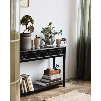 Moss console with 2 shelves