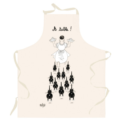Cooking apron At the table