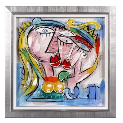 Painting on plexiglass Portrait couple