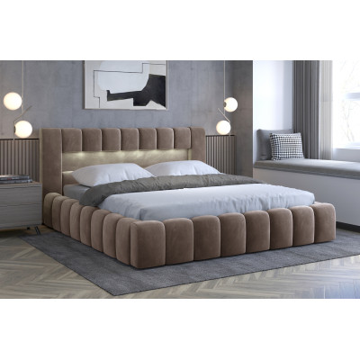 Lamica bed with metal base