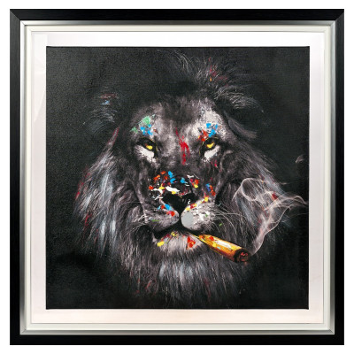 Lion cigar acrylic canvas