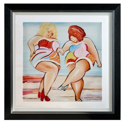 Acrylic canvas Women Swimmers on the Beach