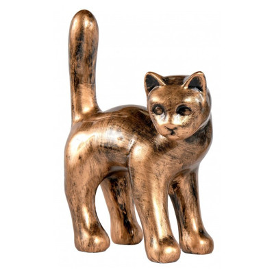 Patinated cat sculpture