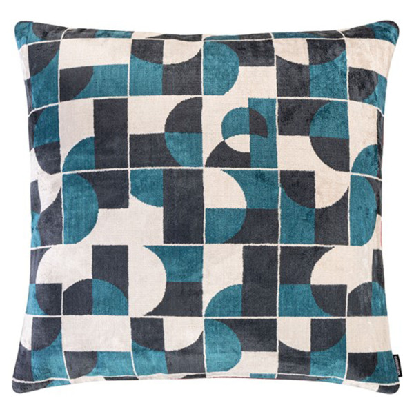 Ikat cushion with geometric...