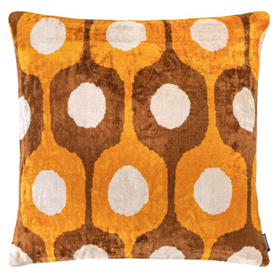 Ikat cushion with oval patterns
