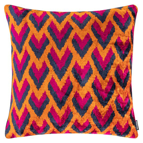 Ikat cushion with a Zigzag...