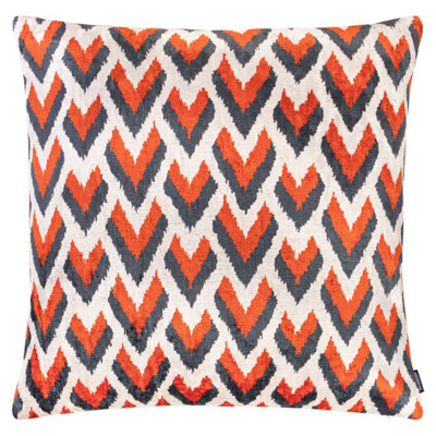 Ikat cushion with a Zigzag pattern