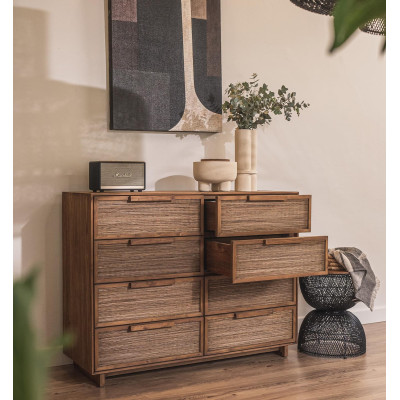 Hopper dresser with 8 drawers