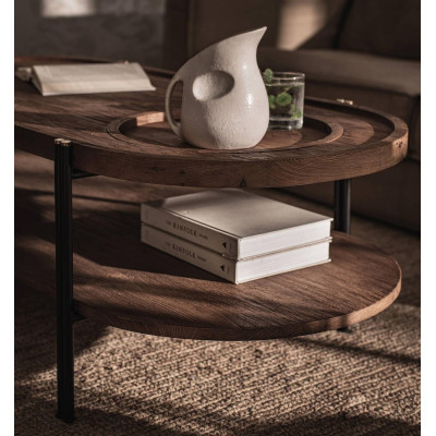 Coco coffee table with 2 trays