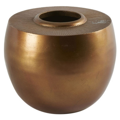 Oxidized brass vase