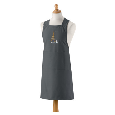 Eiffel Tower kitchen apron with pocket