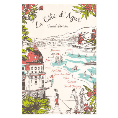 Côte d'Azur tea towel