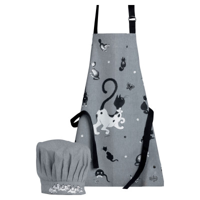 Dubout cooking apron and children's hat