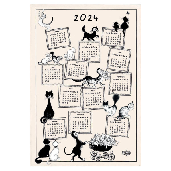 Dubout Calendar 2024 tea towel